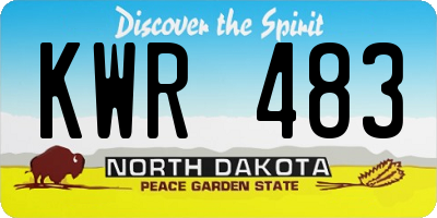 ND license plate KWR483