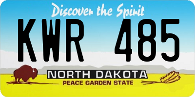 ND license plate KWR485