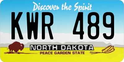 ND license plate KWR489