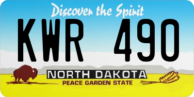 ND license plate KWR490