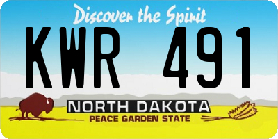 ND license plate KWR491