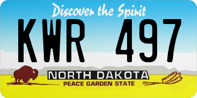 ND license plate KWR497