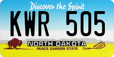 ND license plate KWR505