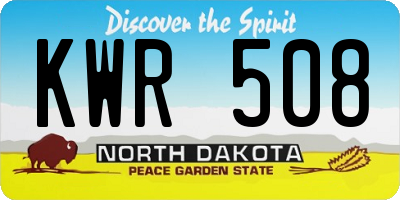 ND license plate KWR508