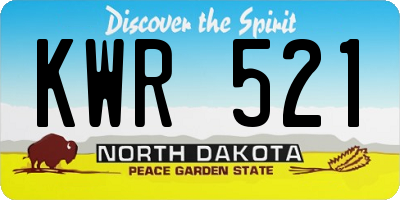 ND license plate KWR521