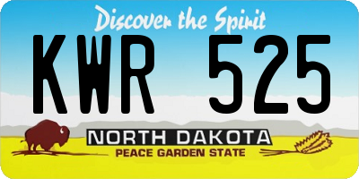 ND license plate KWR525