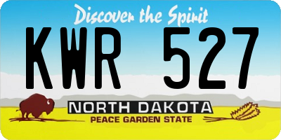 ND license plate KWR527