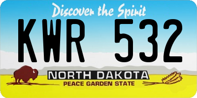 ND license plate KWR532