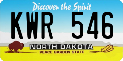 ND license plate KWR546