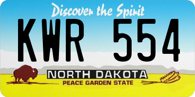 ND license plate KWR554