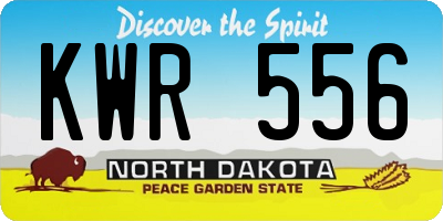 ND license plate KWR556