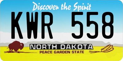 ND license plate KWR558