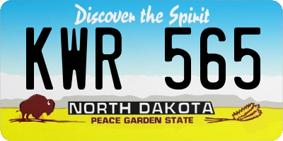 ND license plate KWR565