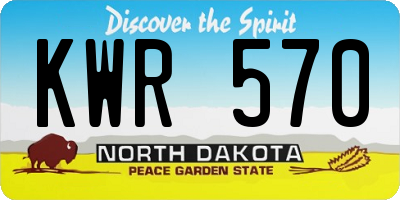 ND license plate KWR570