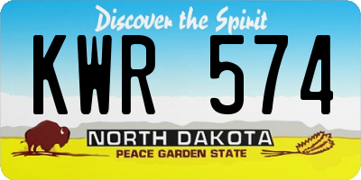 ND license plate KWR574