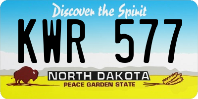 ND license plate KWR577