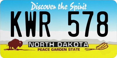 ND license plate KWR578
