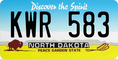 ND license plate KWR583