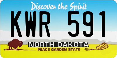 ND license plate KWR591