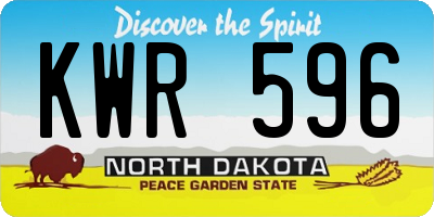 ND license plate KWR596