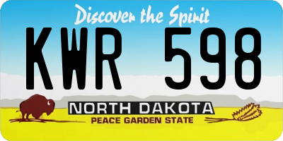 ND license plate KWR598