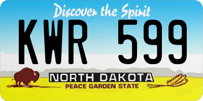 ND license plate KWR599