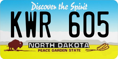 ND license plate KWR605