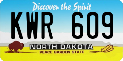 ND license plate KWR609