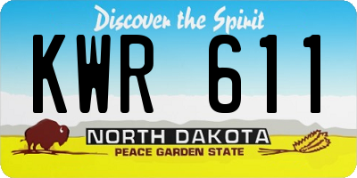 ND license plate KWR611