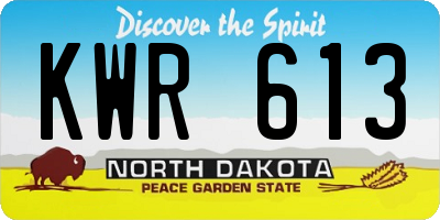 ND license plate KWR613