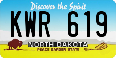 ND license plate KWR619