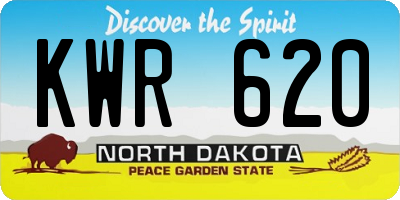 ND license plate KWR620