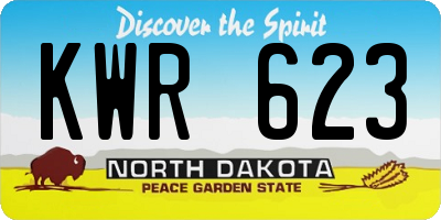ND license plate KWR623
