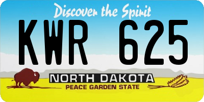 ND license plate KWR625