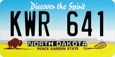 ND license plate KWR641