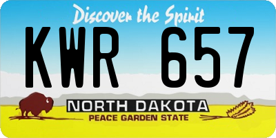 ND license plate KWR657