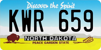 ND license plate KWR659
