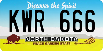 ND license plate KWR666
