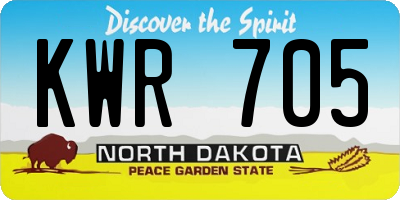 ND license plate KWR705