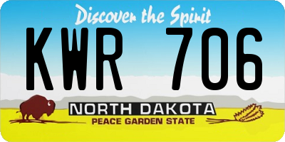 ND license plate KWR706
