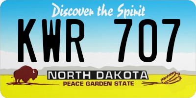 ND license plate KWR707