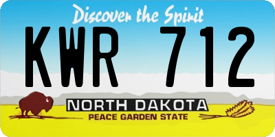 ND license plate KWR712