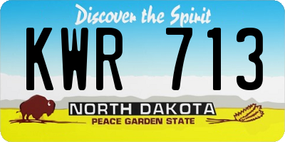 ND license plate KWR713