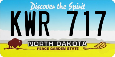 ND license plate KWR717