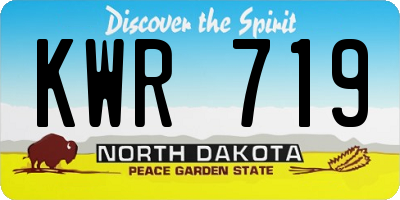 ND license plate KWR719