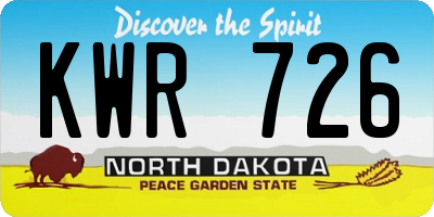 ND license plate KWR726