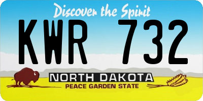 ND license plate KWR732
