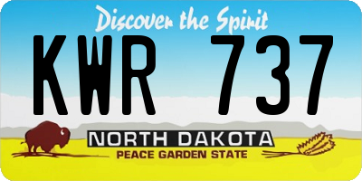 ND license plate KWR737