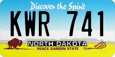 ND license plate KWR741