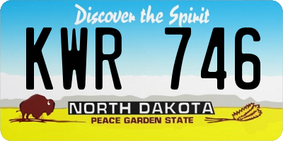 ND license plate KWR746